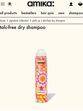 amika Perk Up Talc-Free Dry Shampoo Spray in Pink, Orange & White